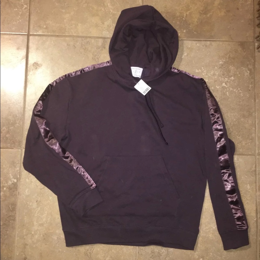 Urban outfitters tape purple silk hoodie